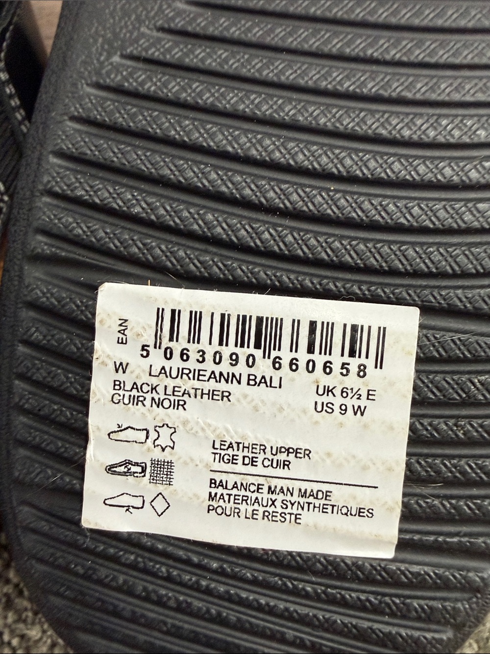 Clarks Collection Sandals Wm 9 Wide Laurieann Bali Slide Black Leather Comfort - Picture 11 of 14